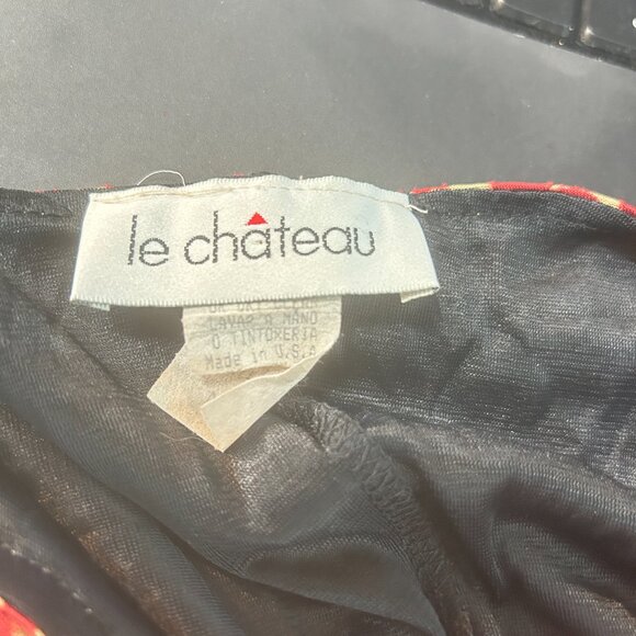 Le Château Vtg “Rhapsody” Maxi Slip Dress Sz M Gold Burnt Orange Velvet Burnout - Picture 4 of 8